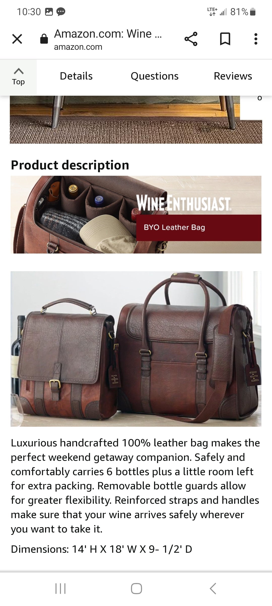 Custom Michael Krupwich Leather Bag