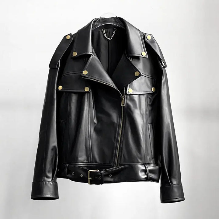 Noir Leather Biker Jacket