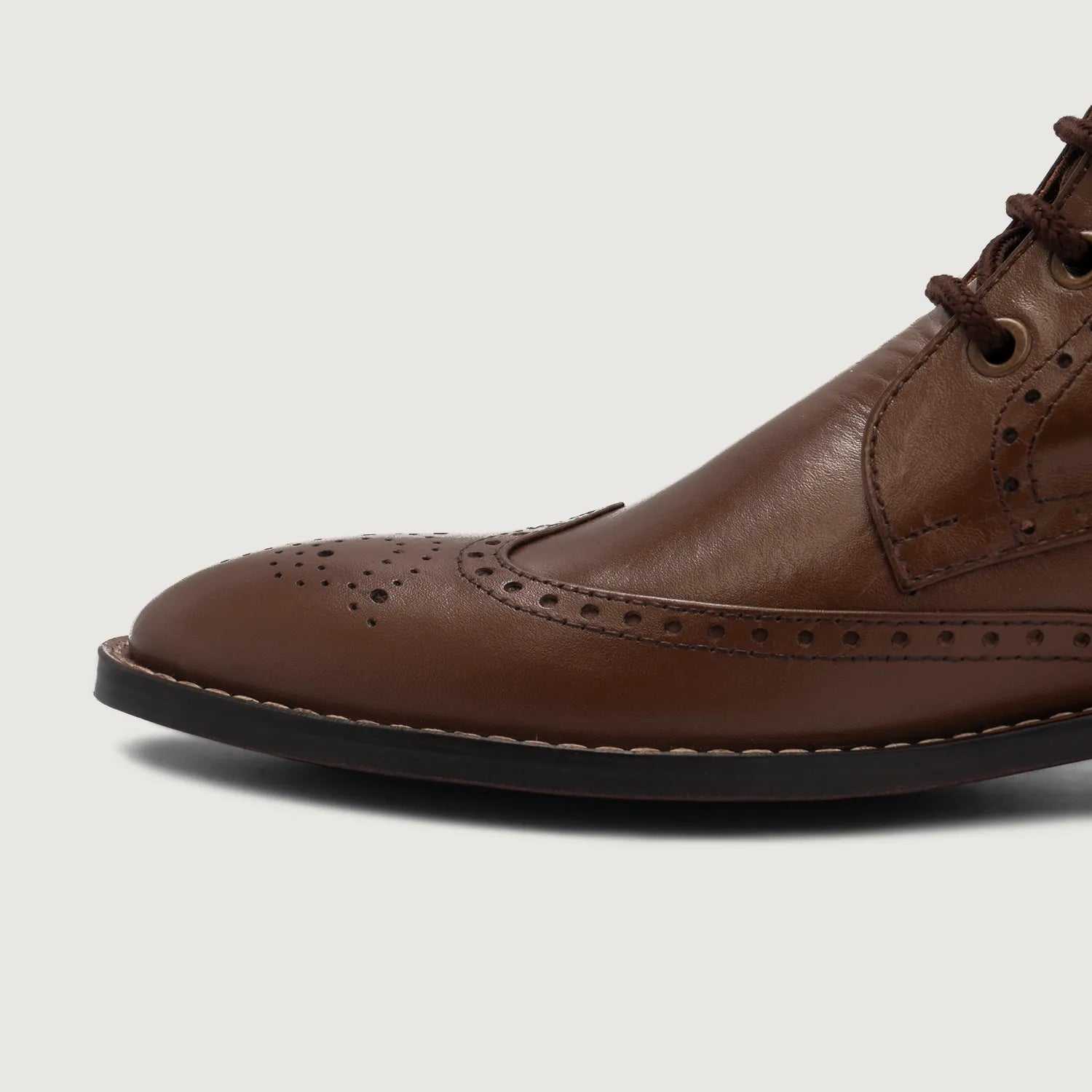 Duster Brogues Derby Brown Leather Boots