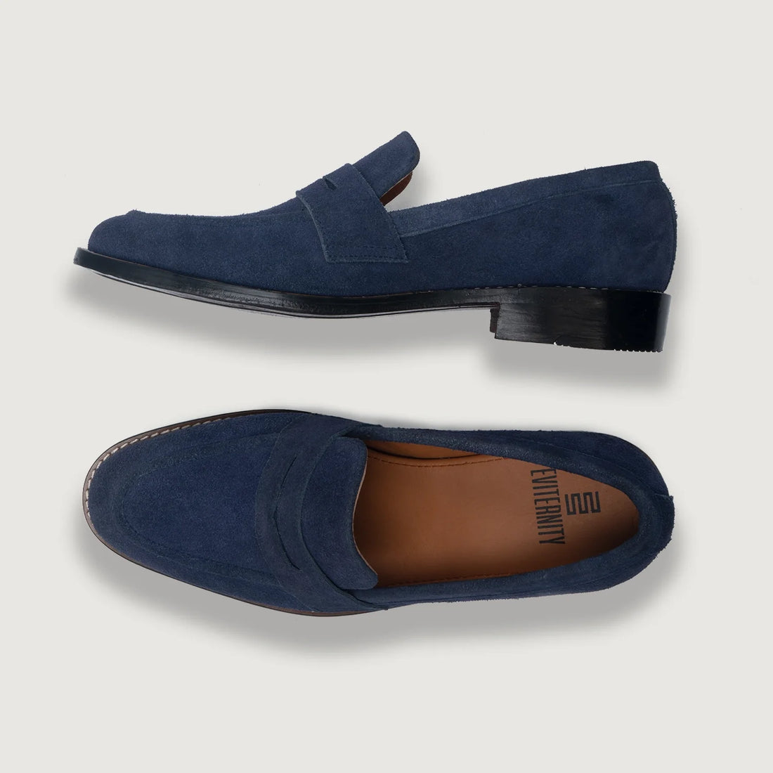 Baxton Blue Suede Leather Loafers