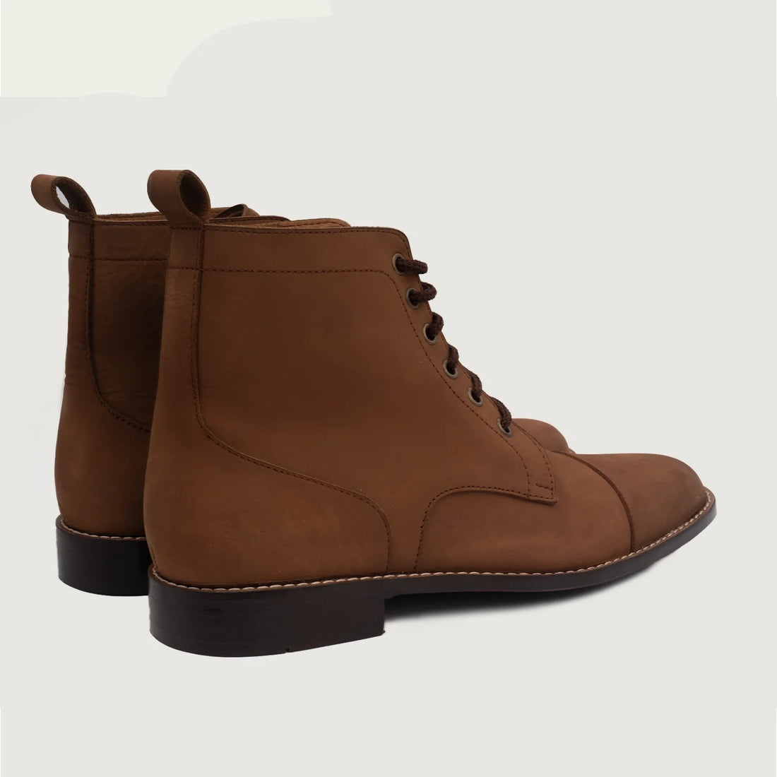 Knight Derby Oil Pull-up Brown Leather Boots