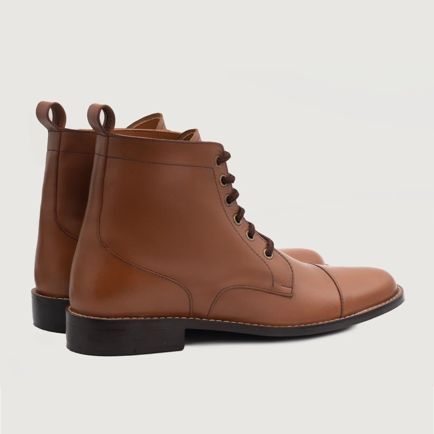 Knight Derby Tan Leather Boots