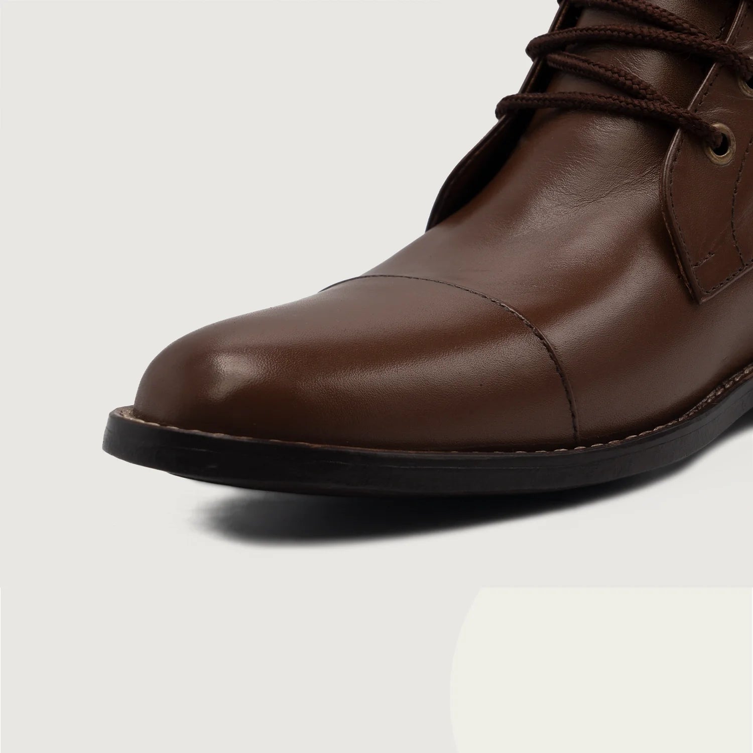 Knight Derby Brown Leather Boots