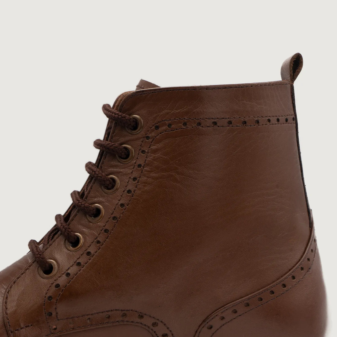 Duster Brogues Derby Brown Leather Boots
