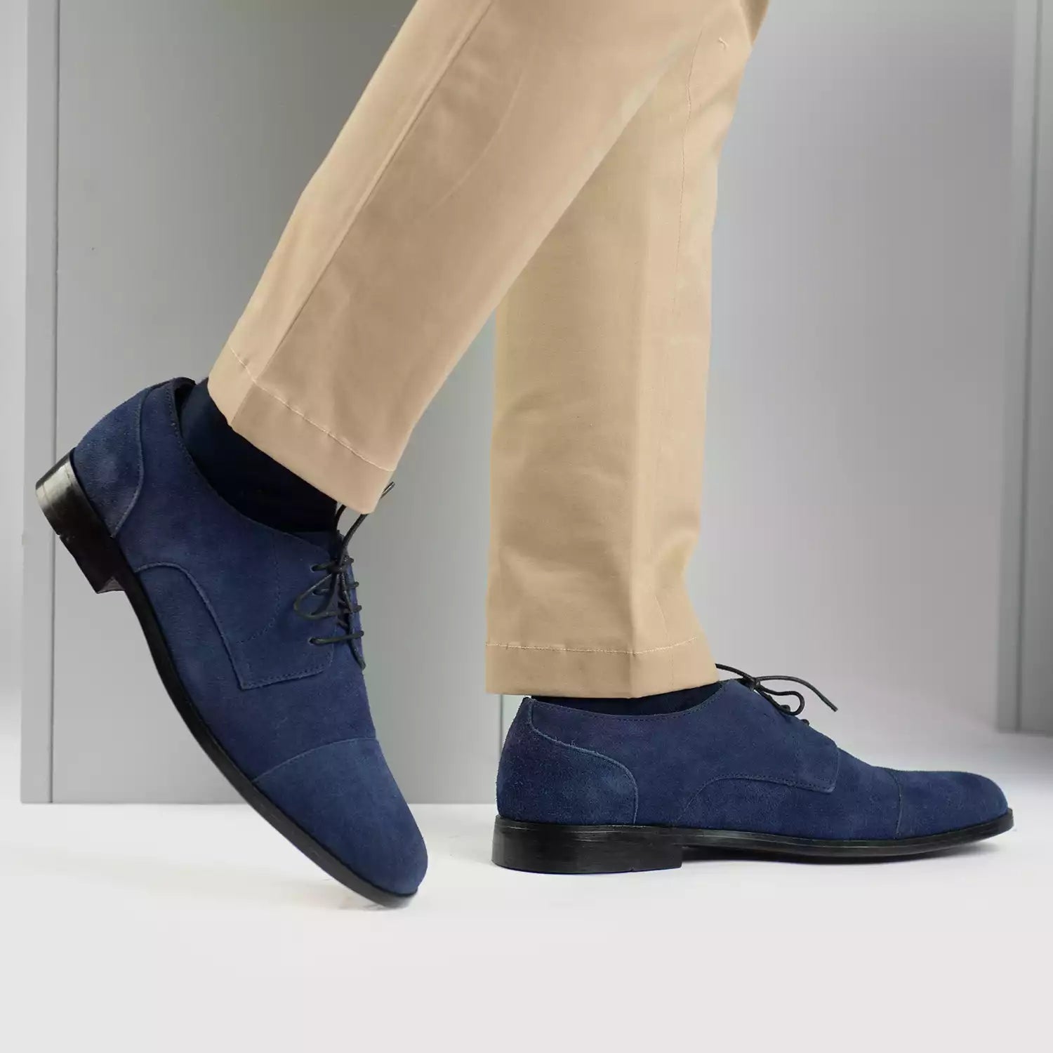 Attorney Derby Midnight Blue Suede Leather Shoes