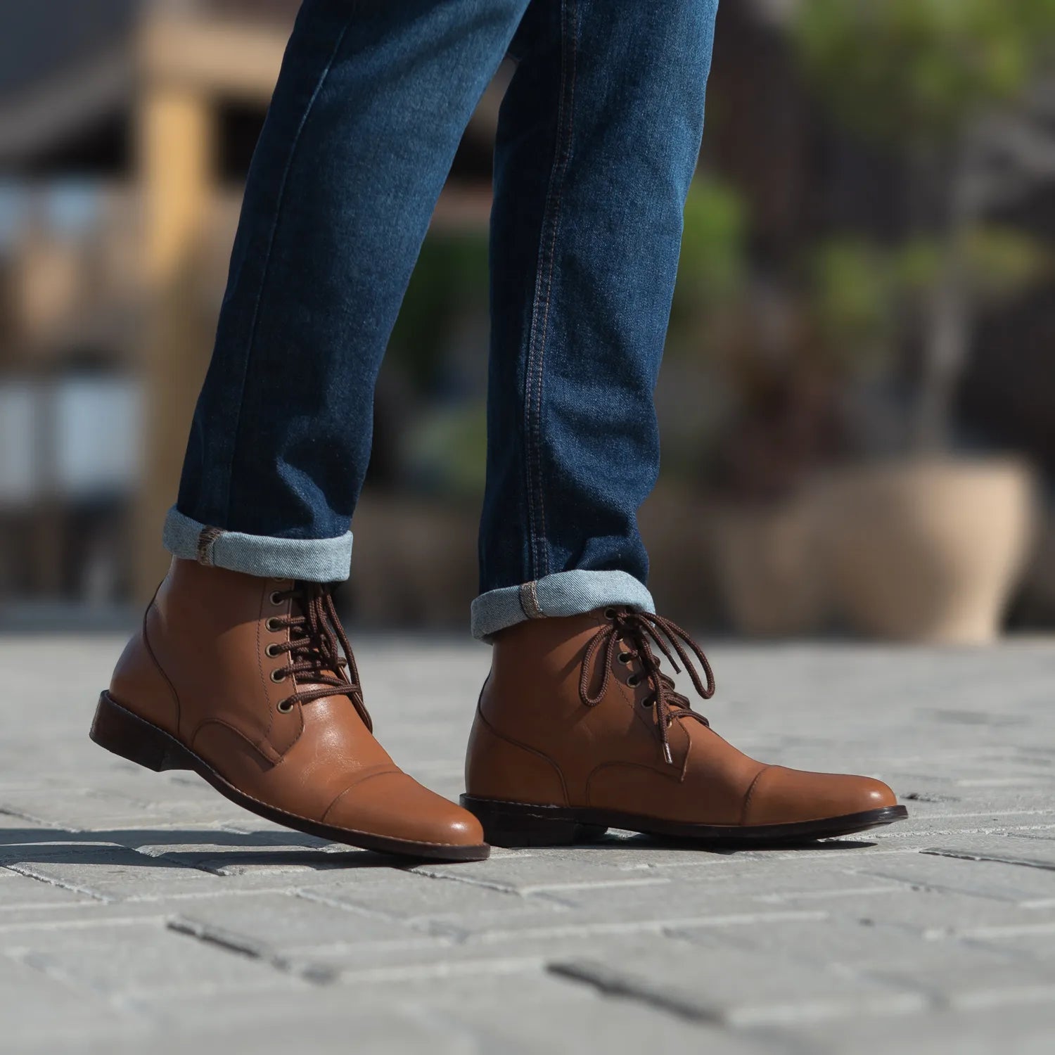Knight Derby Tan Leather Boots