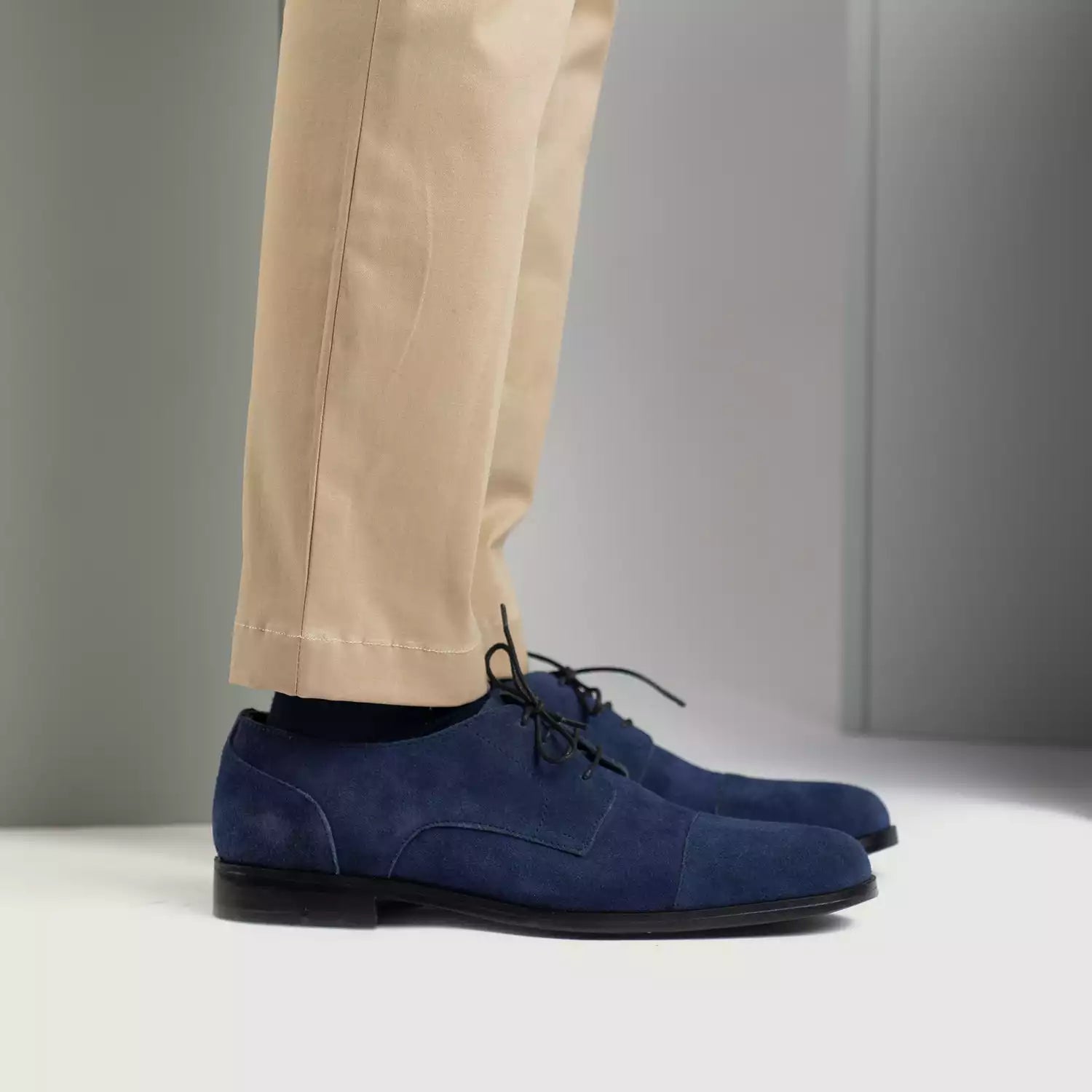 Attorney Derby Midnight Blue Suede Leather Shoes