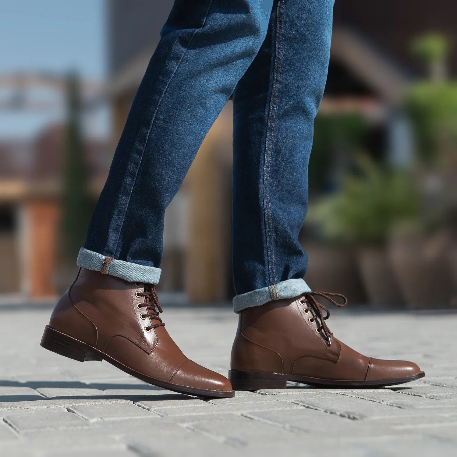 Knight Derby Brown Leather Boots