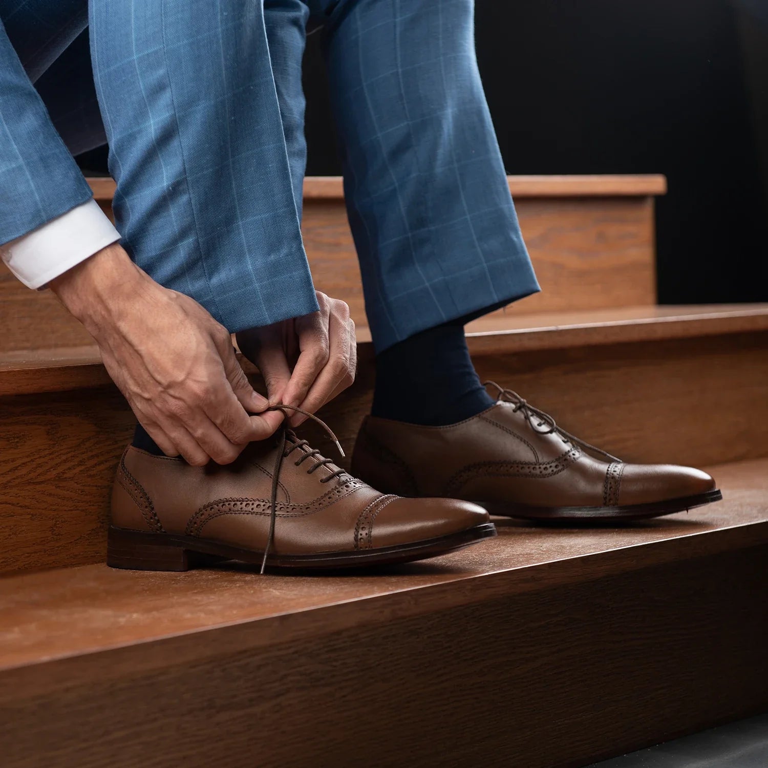 Greyson Brogues Oxford Brown Leather Shoes