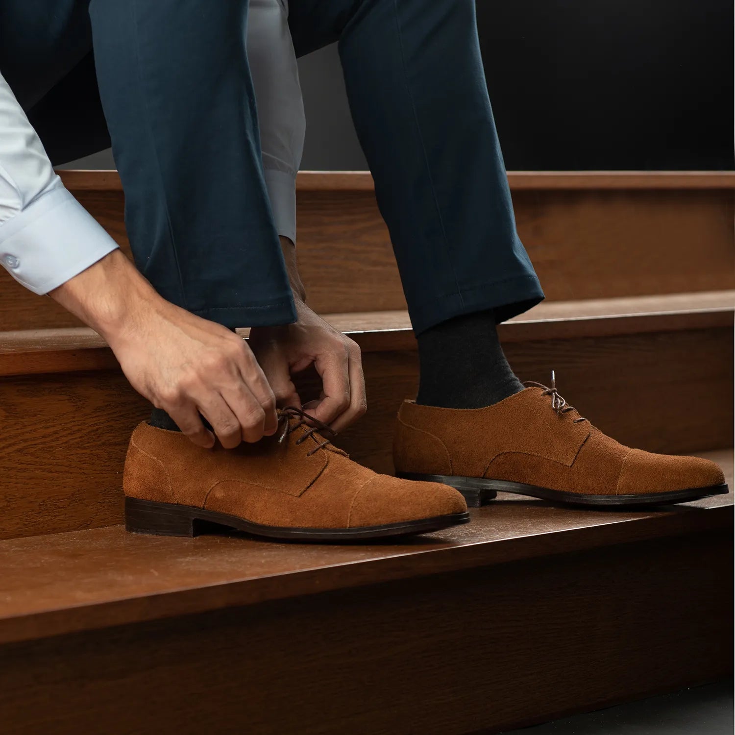 Attorney Derby Brown Suede Leather Shoes