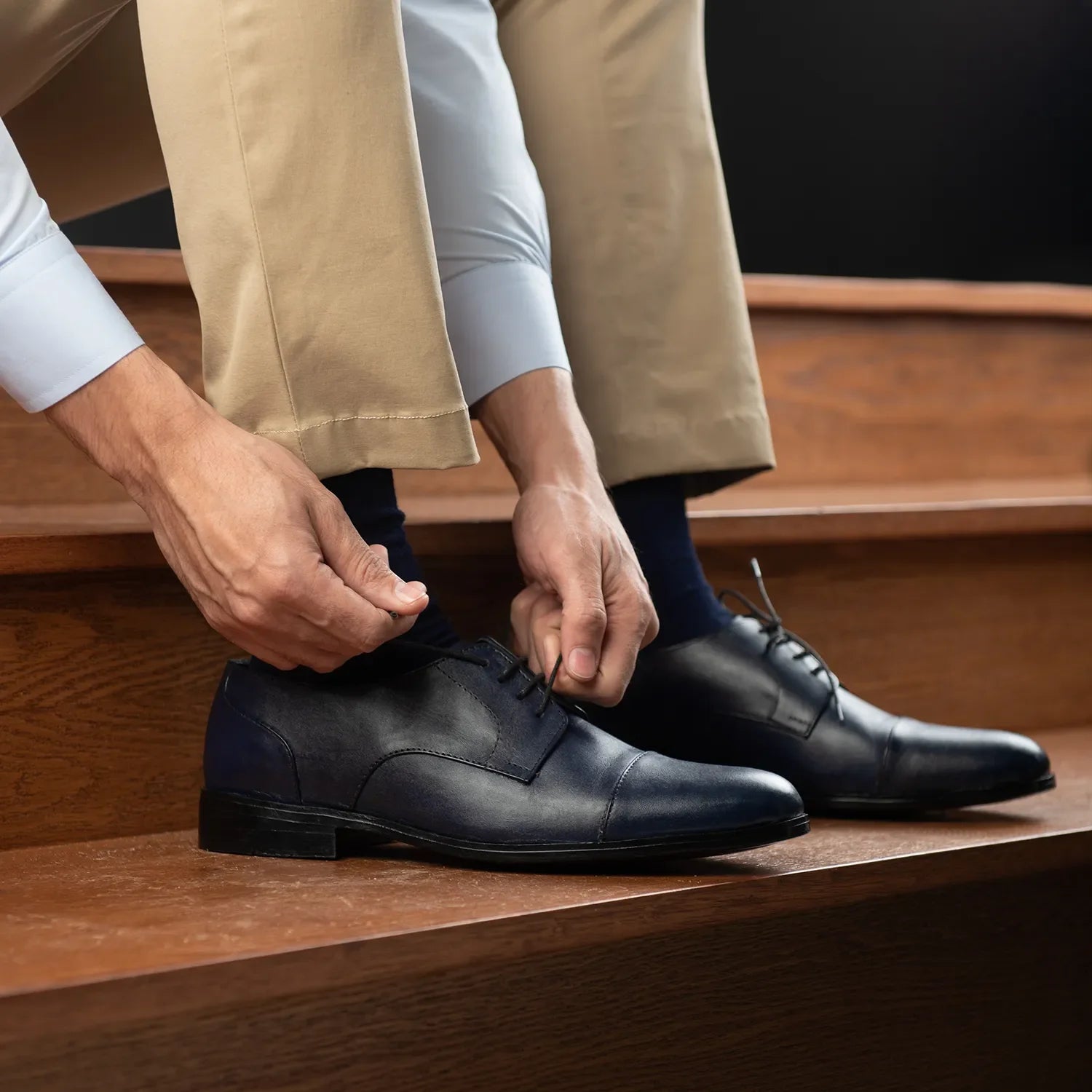 Attorney Derby Midnight Blue Leather Shoes