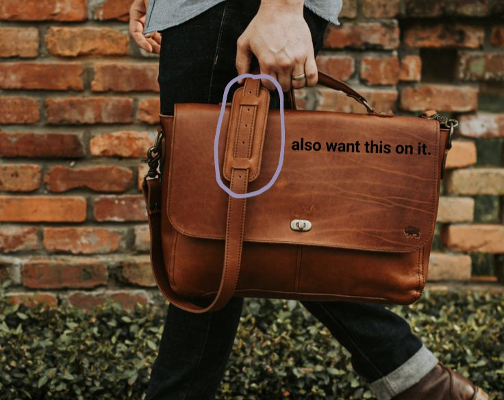 Custom Ahsan Raza Breifcase Leather Shoulder Strap