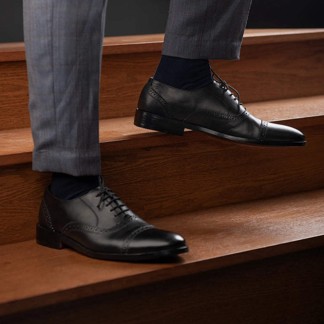 Greyson Brogues Oxford Black Leather Shoes