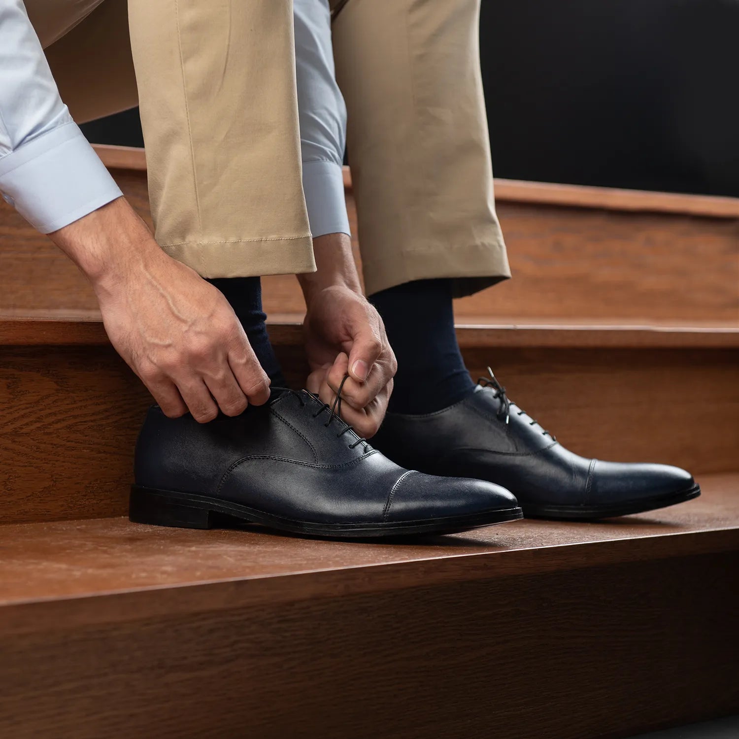 Professor Oxford Midnight Blue Leather Shoes