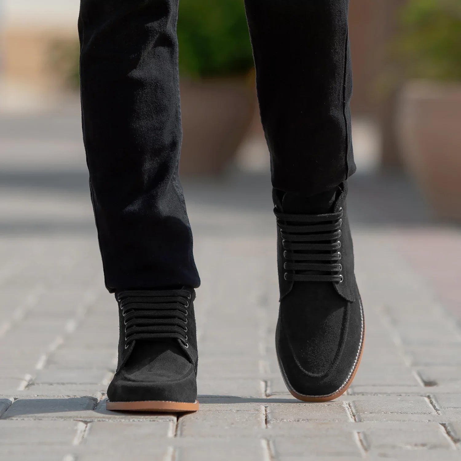 Bearman Moc Toe Black Suede Boots