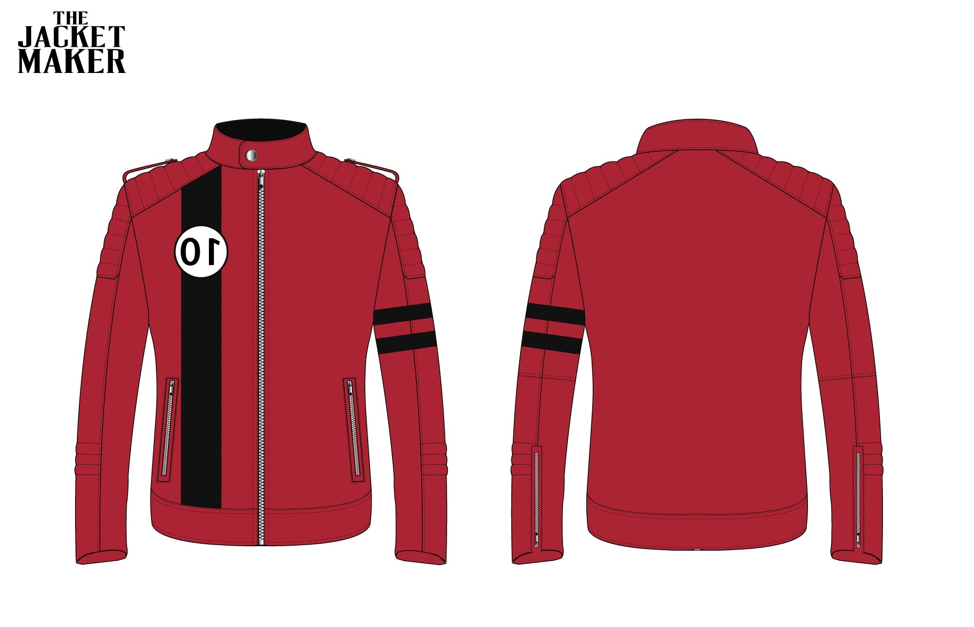 Custom Red with Black Stripes Jacket 1/2 Installment