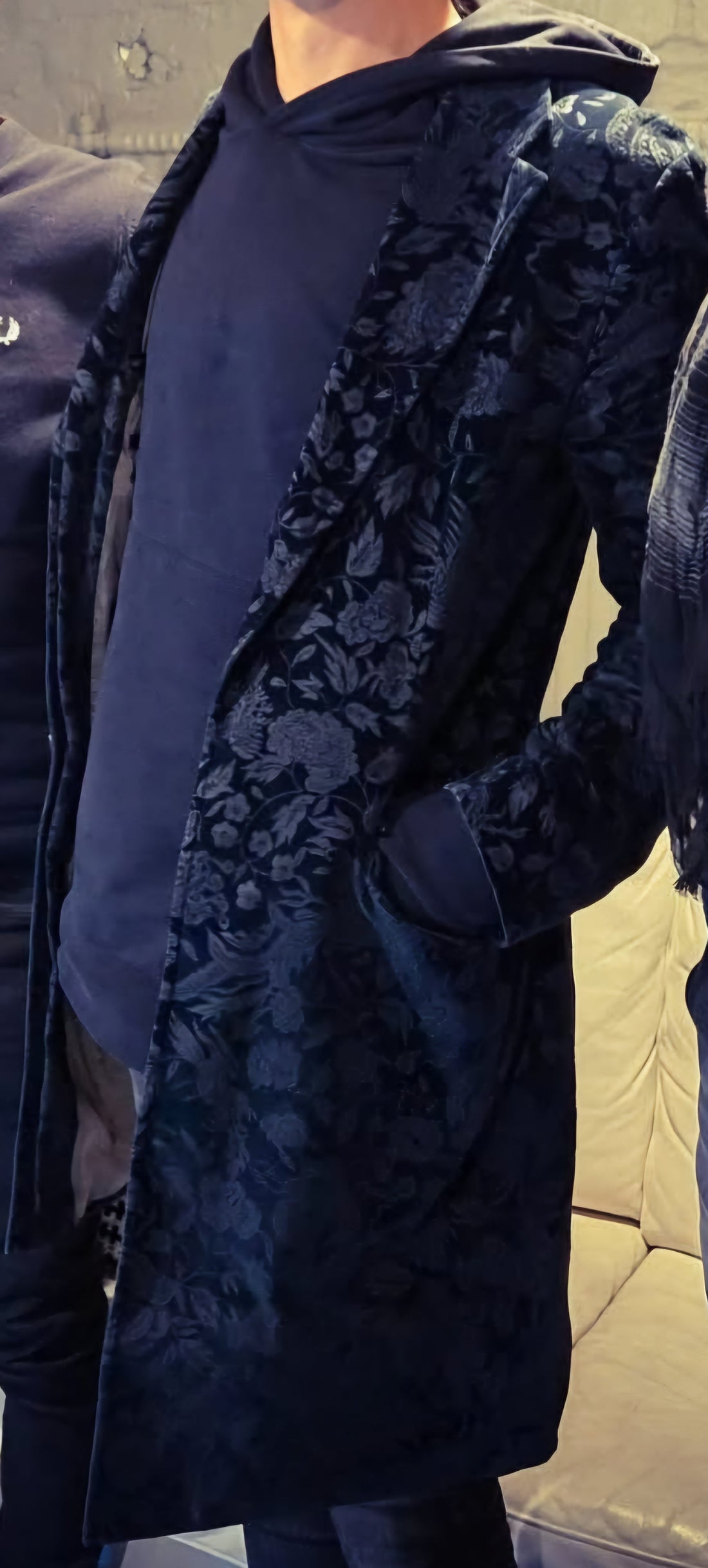 Custom Darren Povall Velvet Fabric Coat