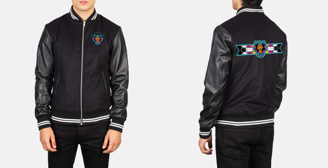 Custom Sandy Bruyere Hybrid Varsity Jacket 1/2 installments