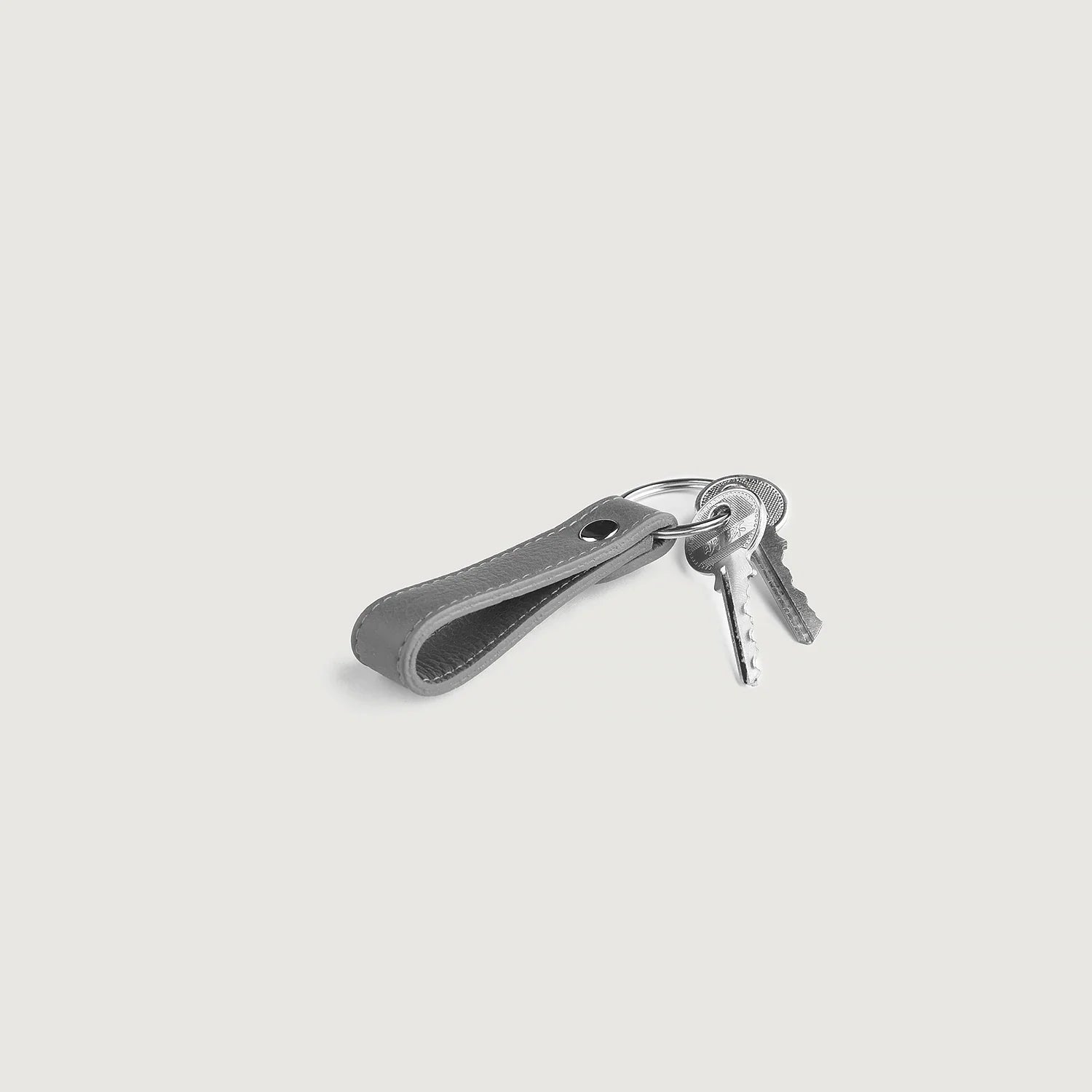 Adkins Grey Leather Keychain