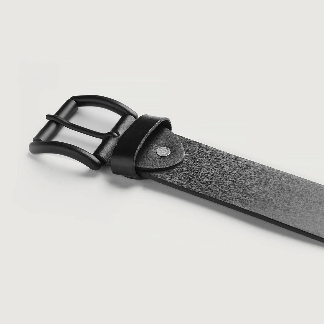 Allan Black Leather Casual Belt