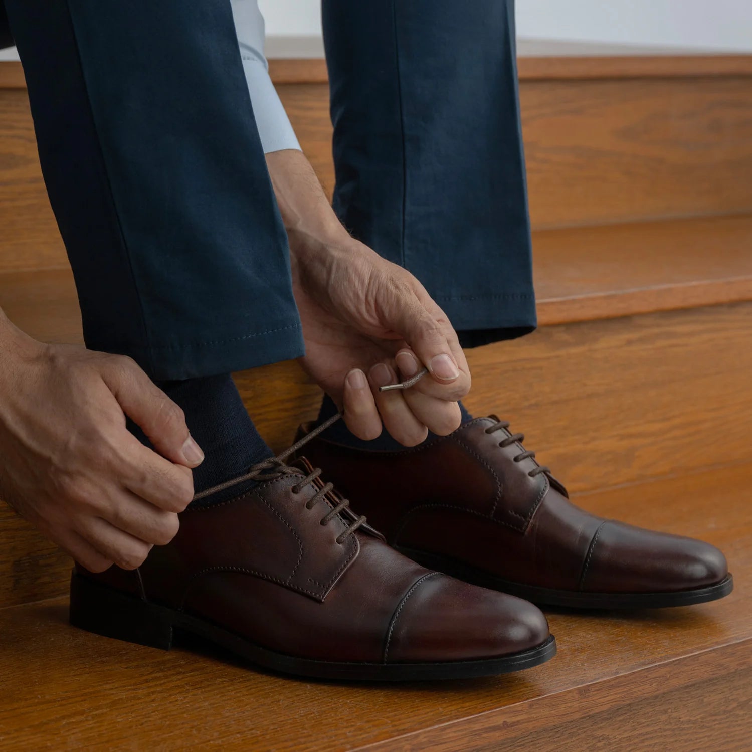 Attorney Derby Burnished Brown Leather Shoes