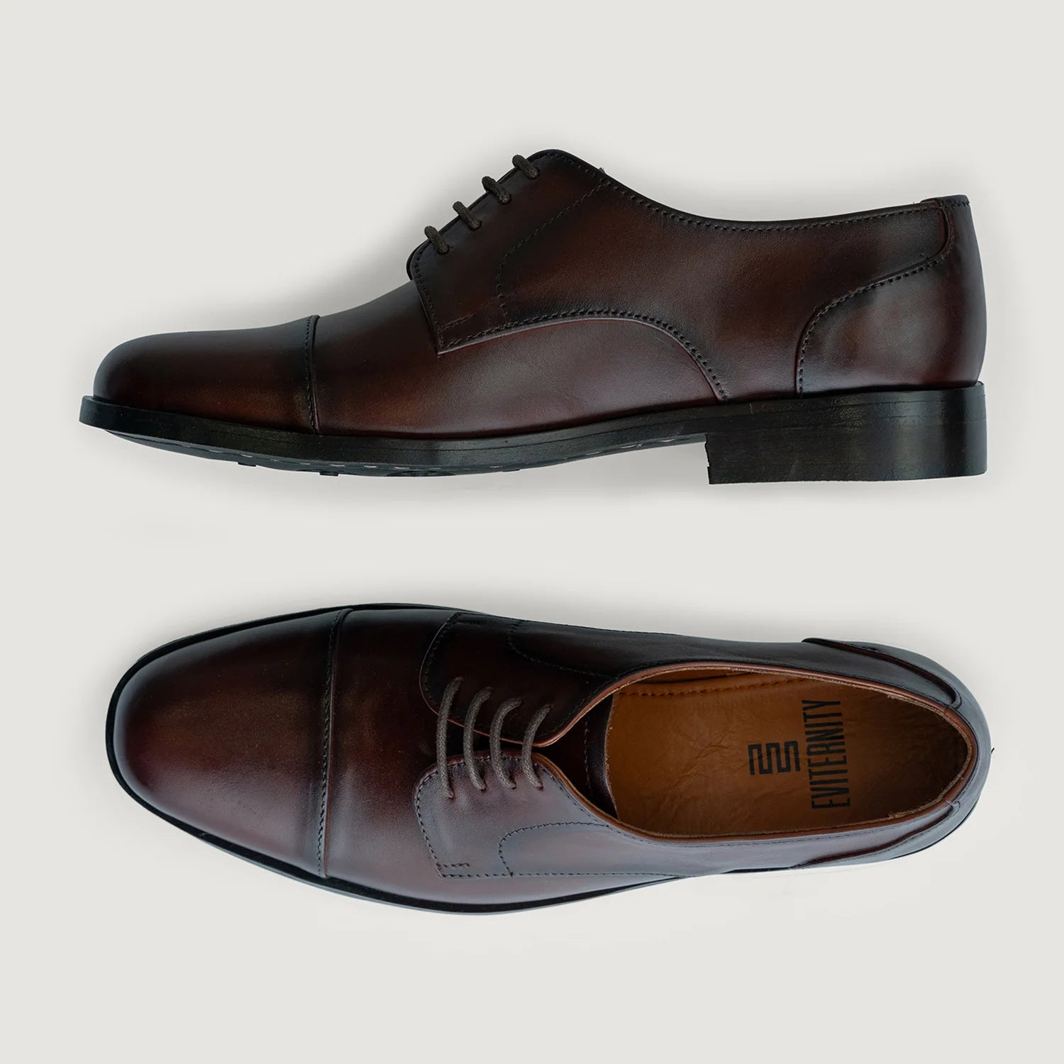 Attorney Derby Burnished Brown Leather Shoes - StudGuard