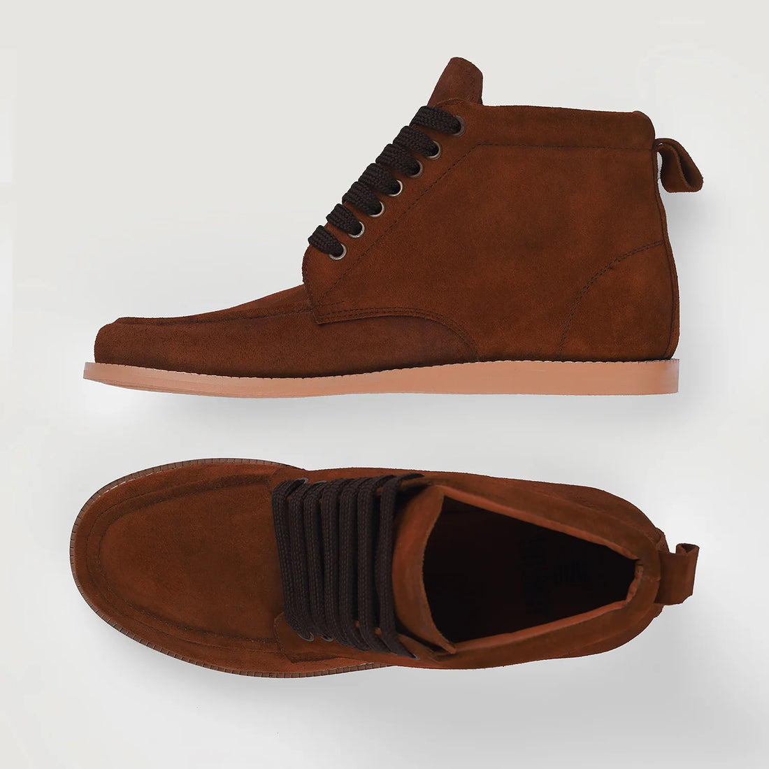 Bearman Moc Toe Brown Suede Boots