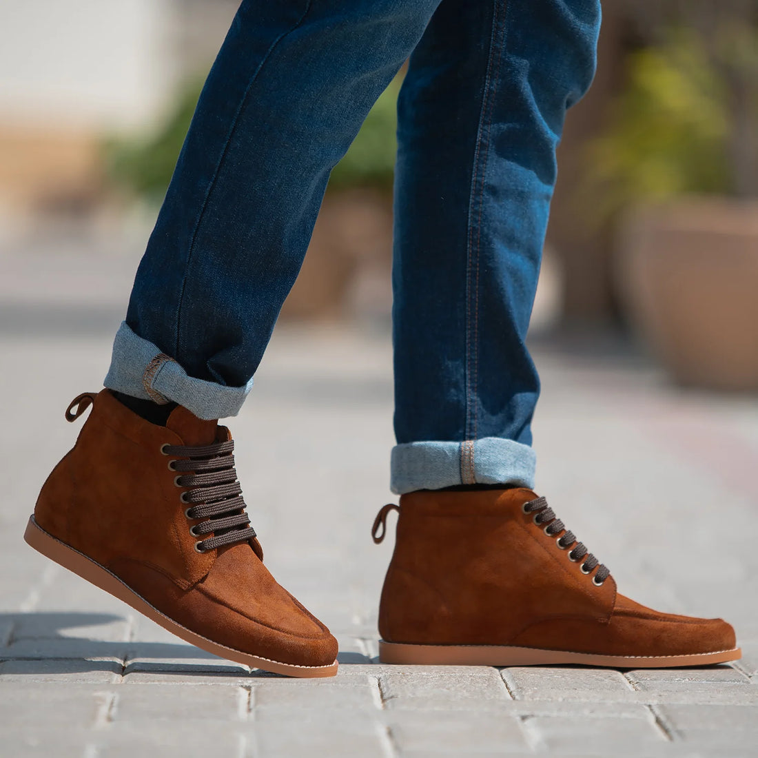 Bearman Moc Toe Brown Suede Boots