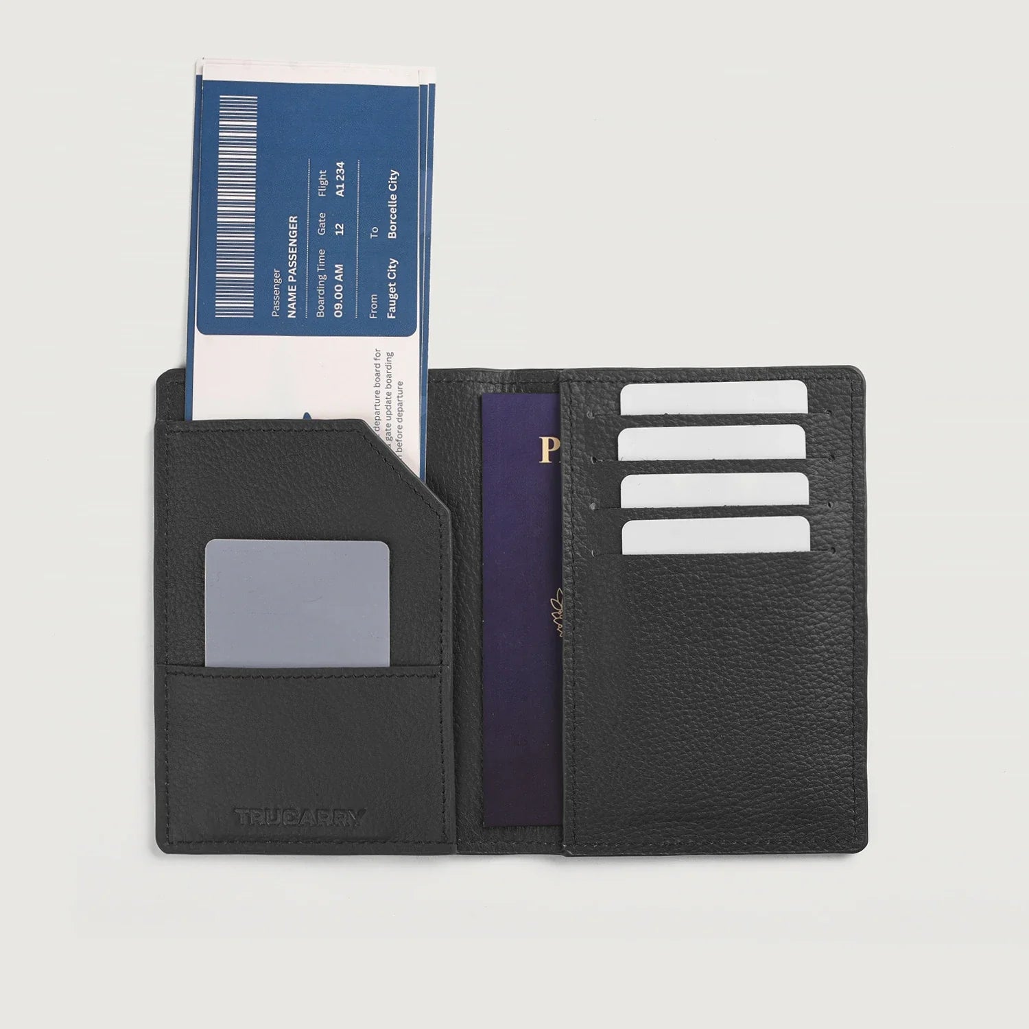 Bernardi Black Leather Travel Wallet