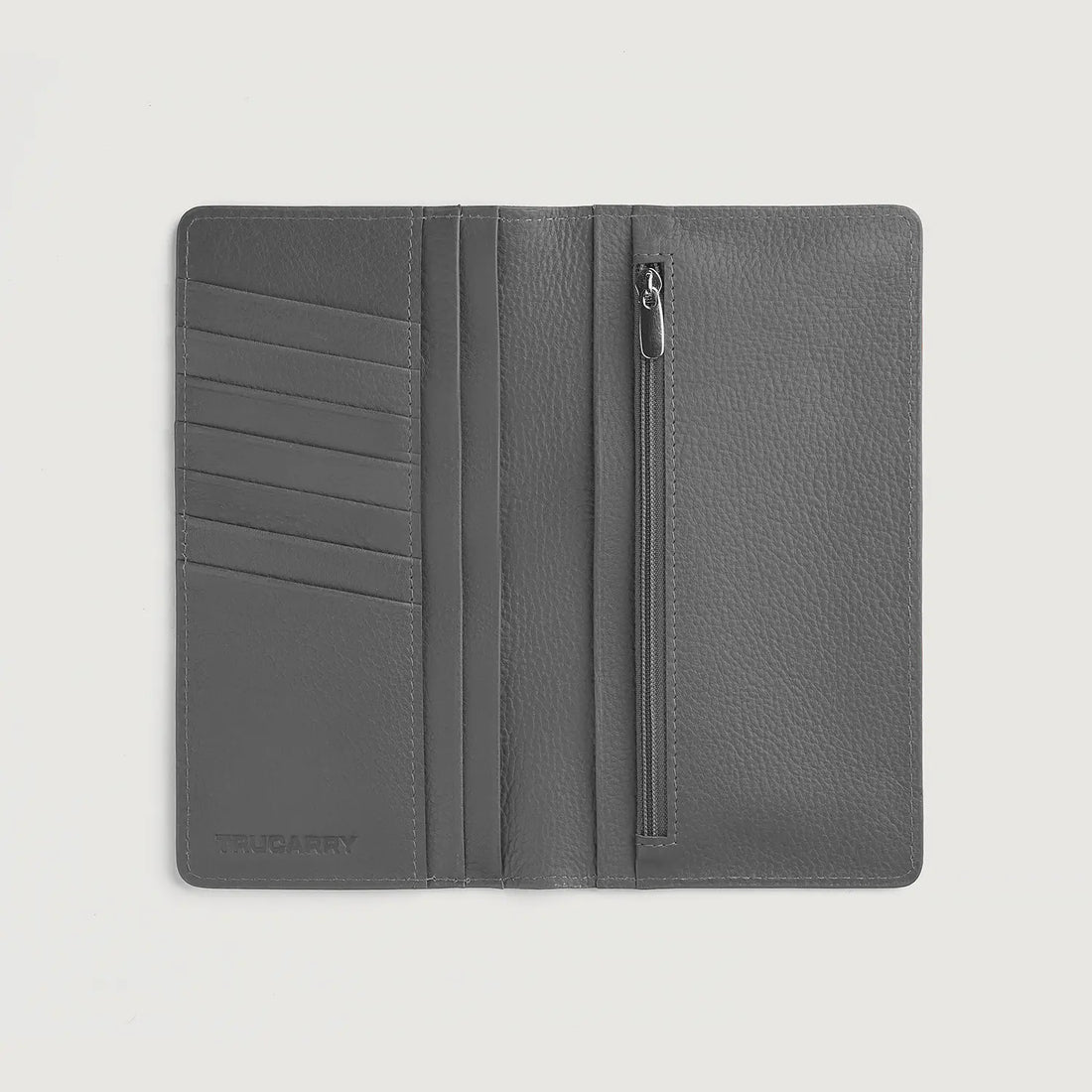 Cameron Grey Leather Long Wallet