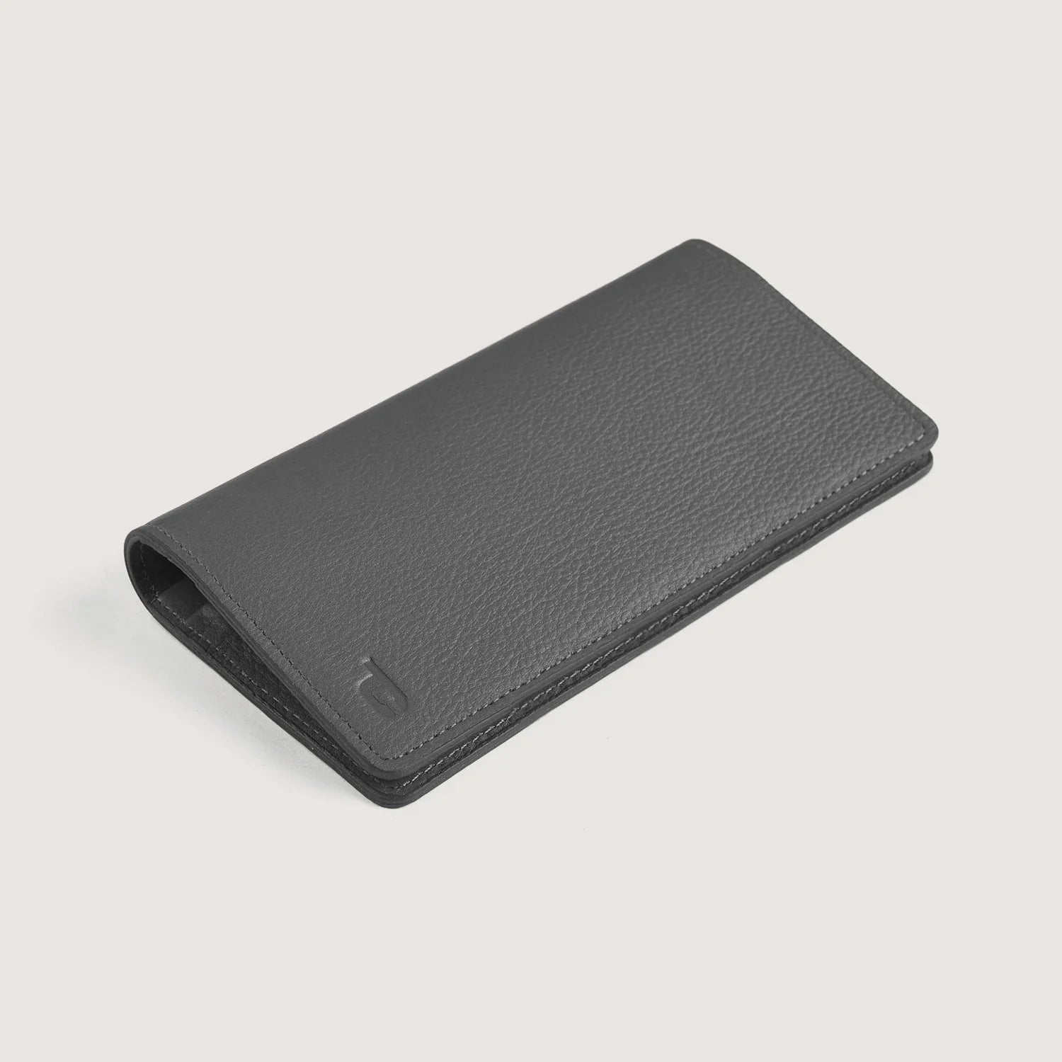 Cameron Grey Leather Long Wallet