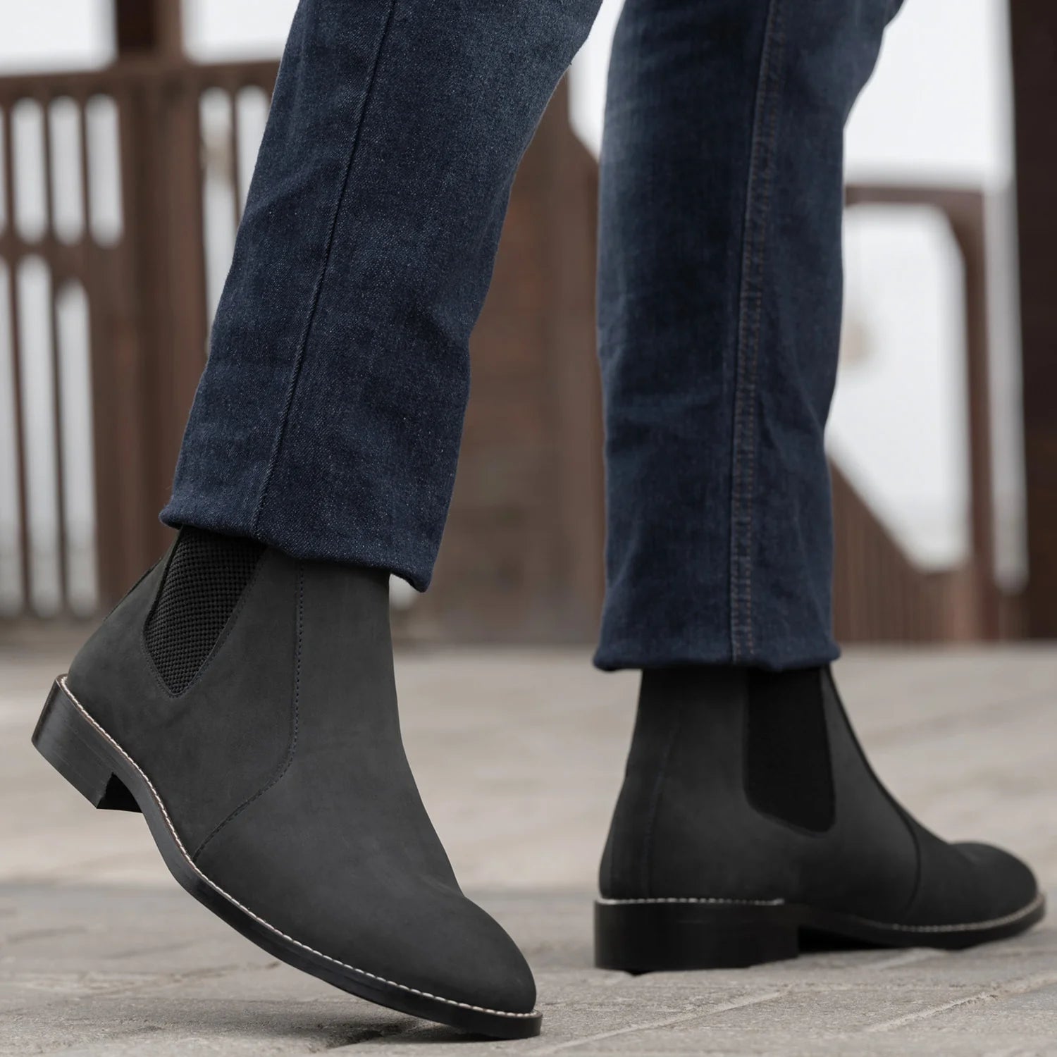 Clarkson Chelsea Black Nubuck Leather Boots - StudGuard