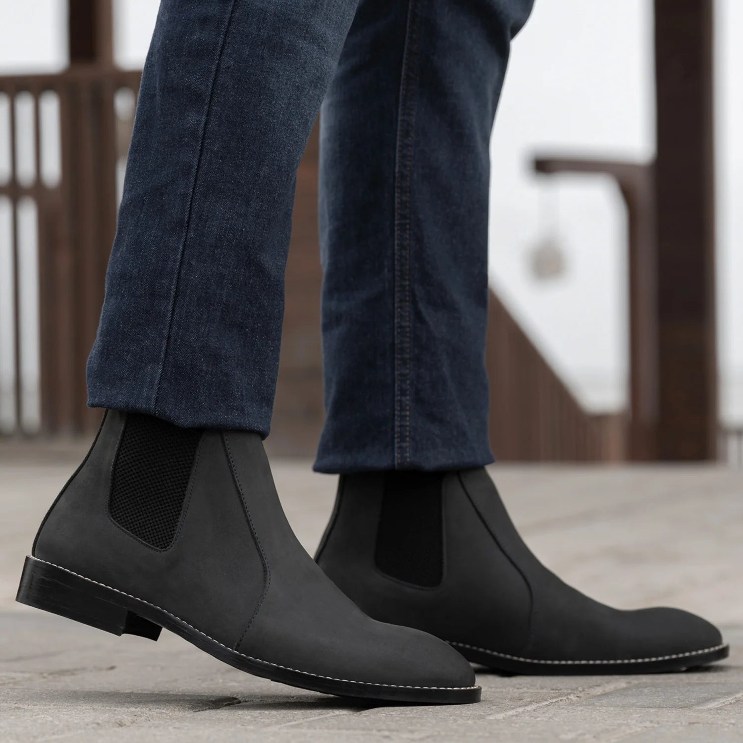 Clarkson Chelsea Black Nubuck Leather Boots - StudGuard