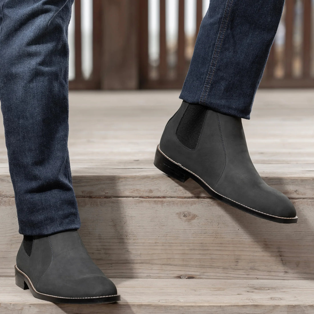 Clarkson Chelsea Black Nubuck Leather Boots - StudGuard