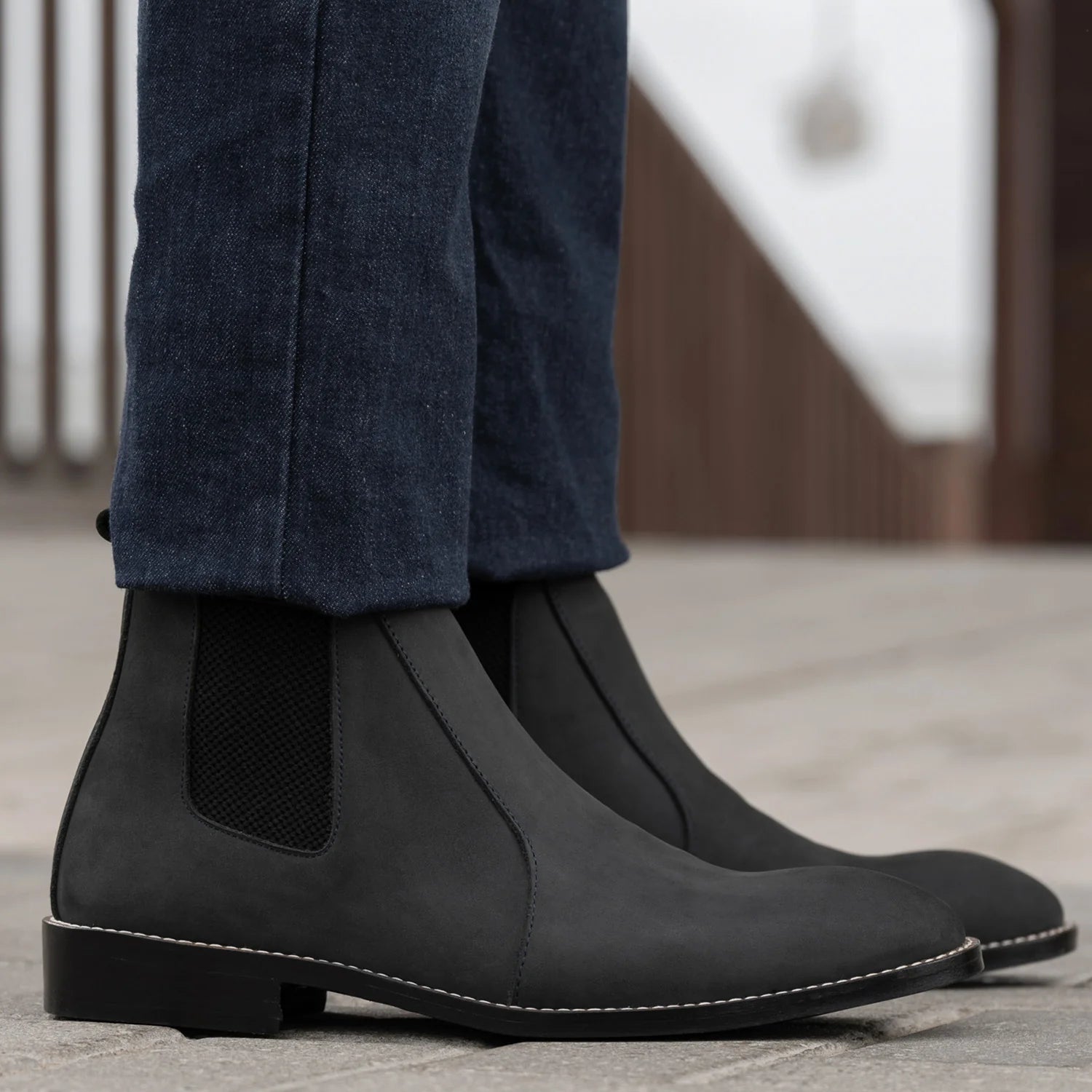 Clarkson Chelsea Black Nubuck Leather Boots - StudGuard
