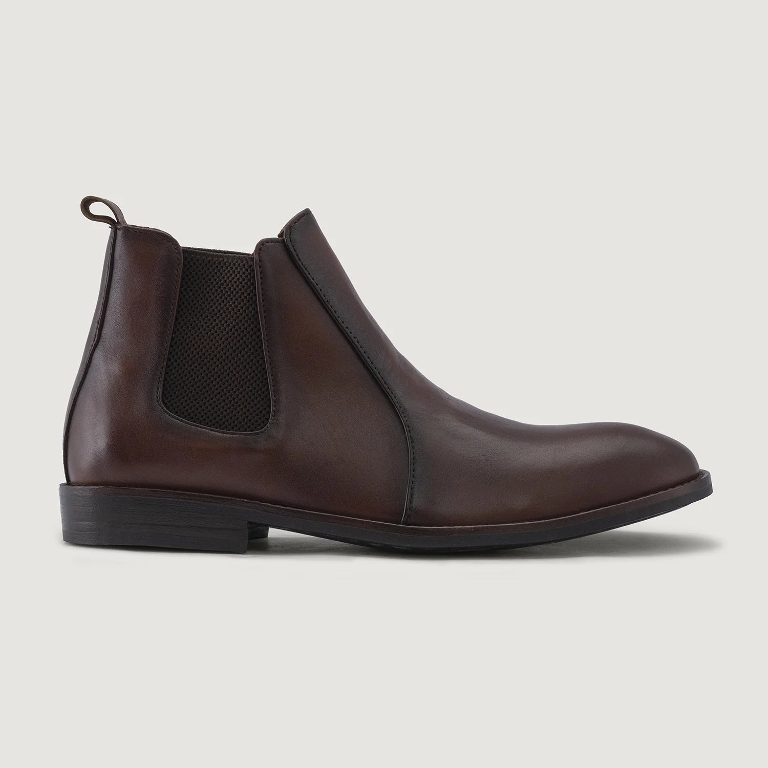 Clarkson Chelsea Brown Burnished Leather Boots - StudGuard