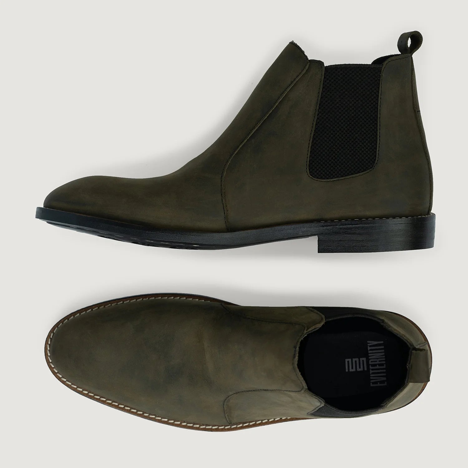 Clarkson Chelsea Olive Pullup Leather Boots - StudGuard