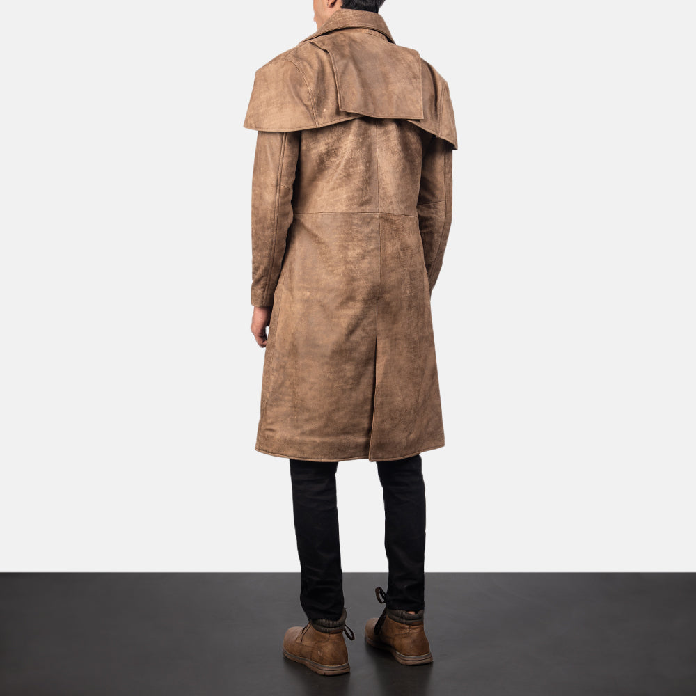 Classic Brown Leather Duster
