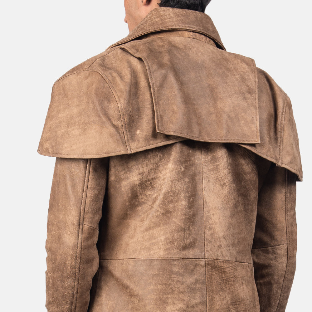Classic Brown Leather Duster