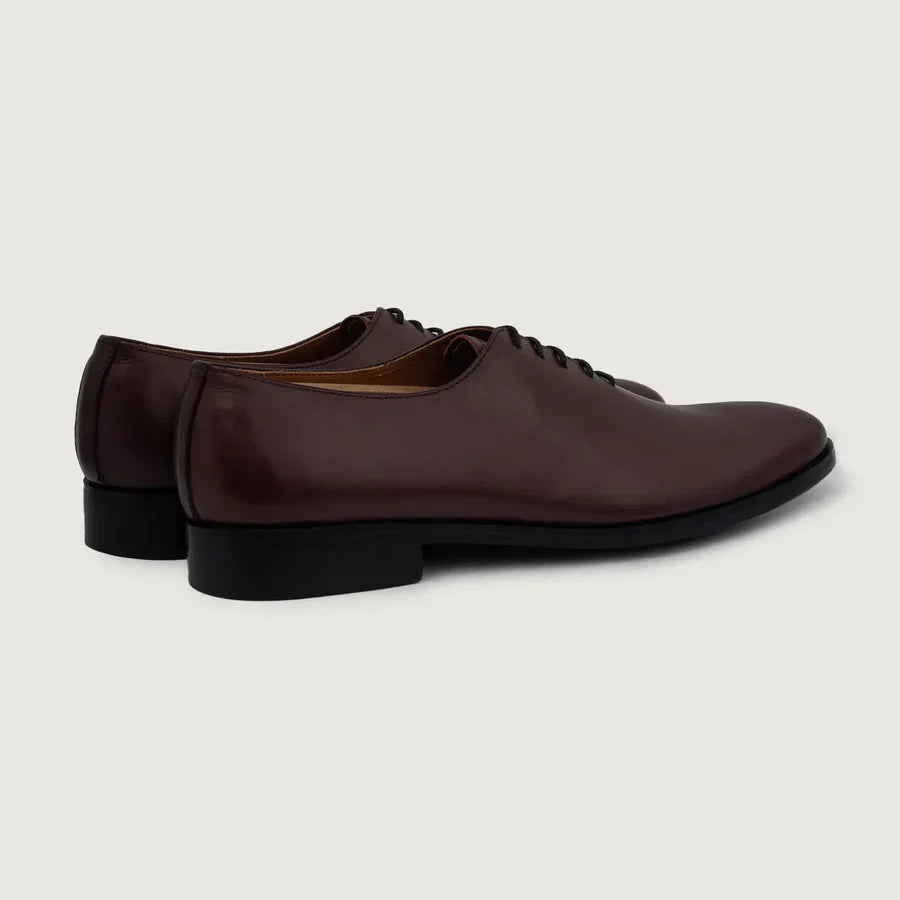 Director Wholecut Maroon Leather Shoes