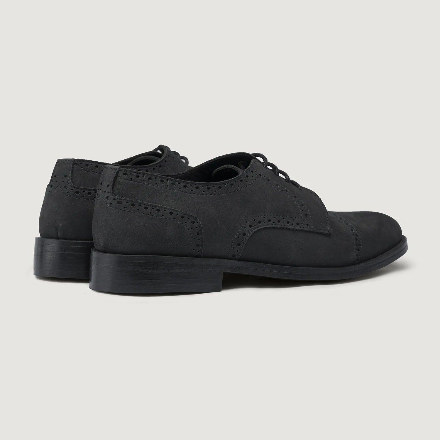 Dirk Brogues Derby Matte Black Nubuck Leather Shoes - StudGuard