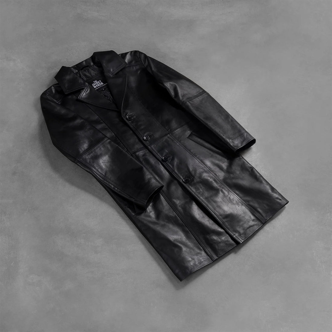 Don Long Black Leather Coat
