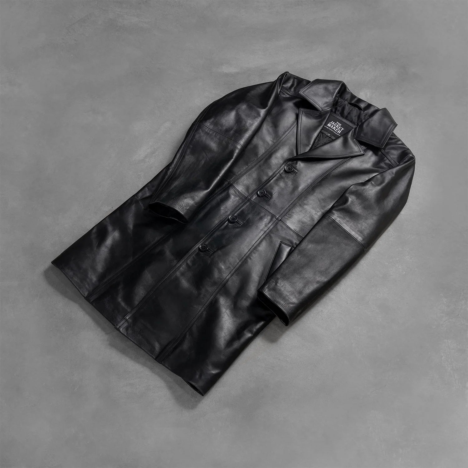 Don Long Black Leather Coat