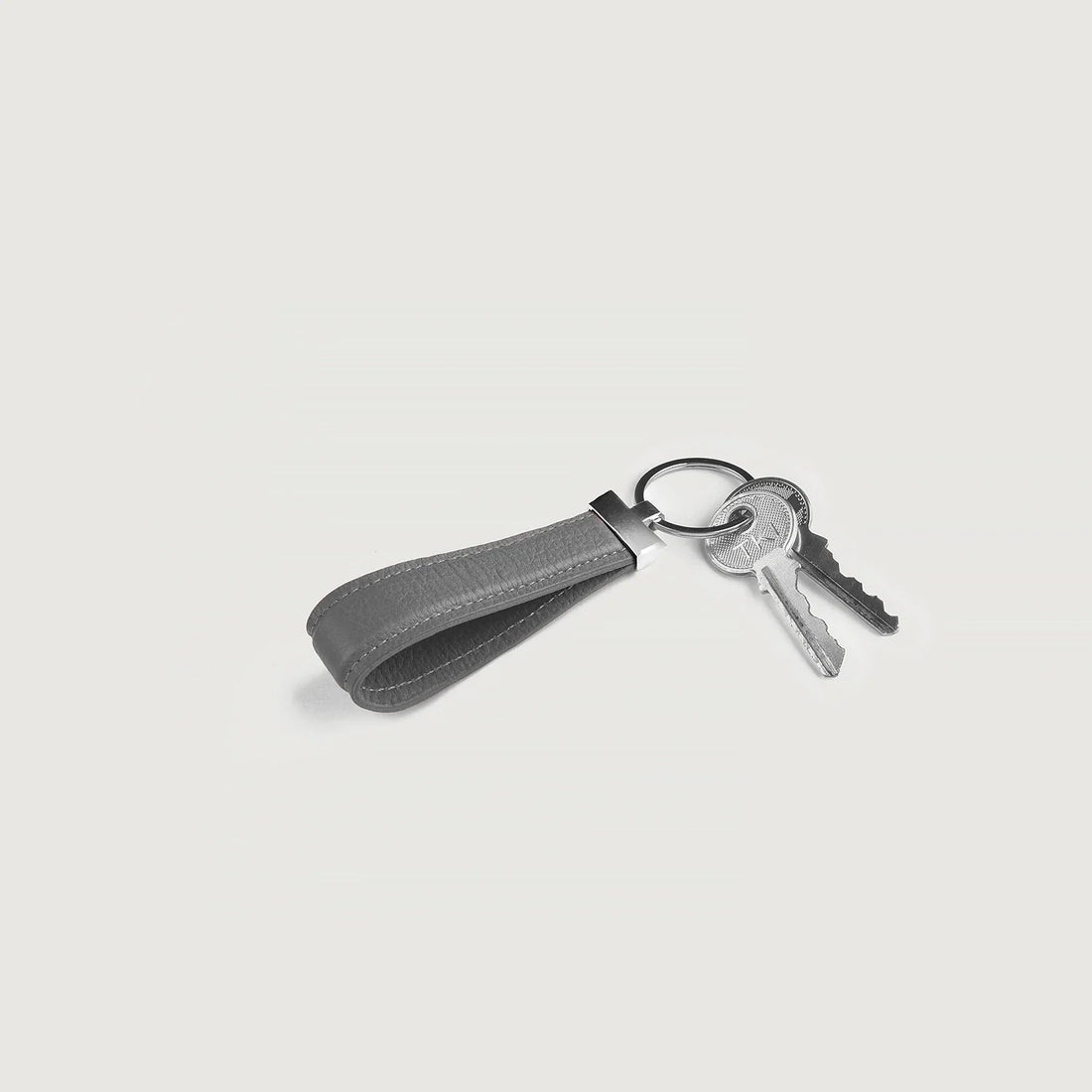 Elroy Grey Leather Keychain