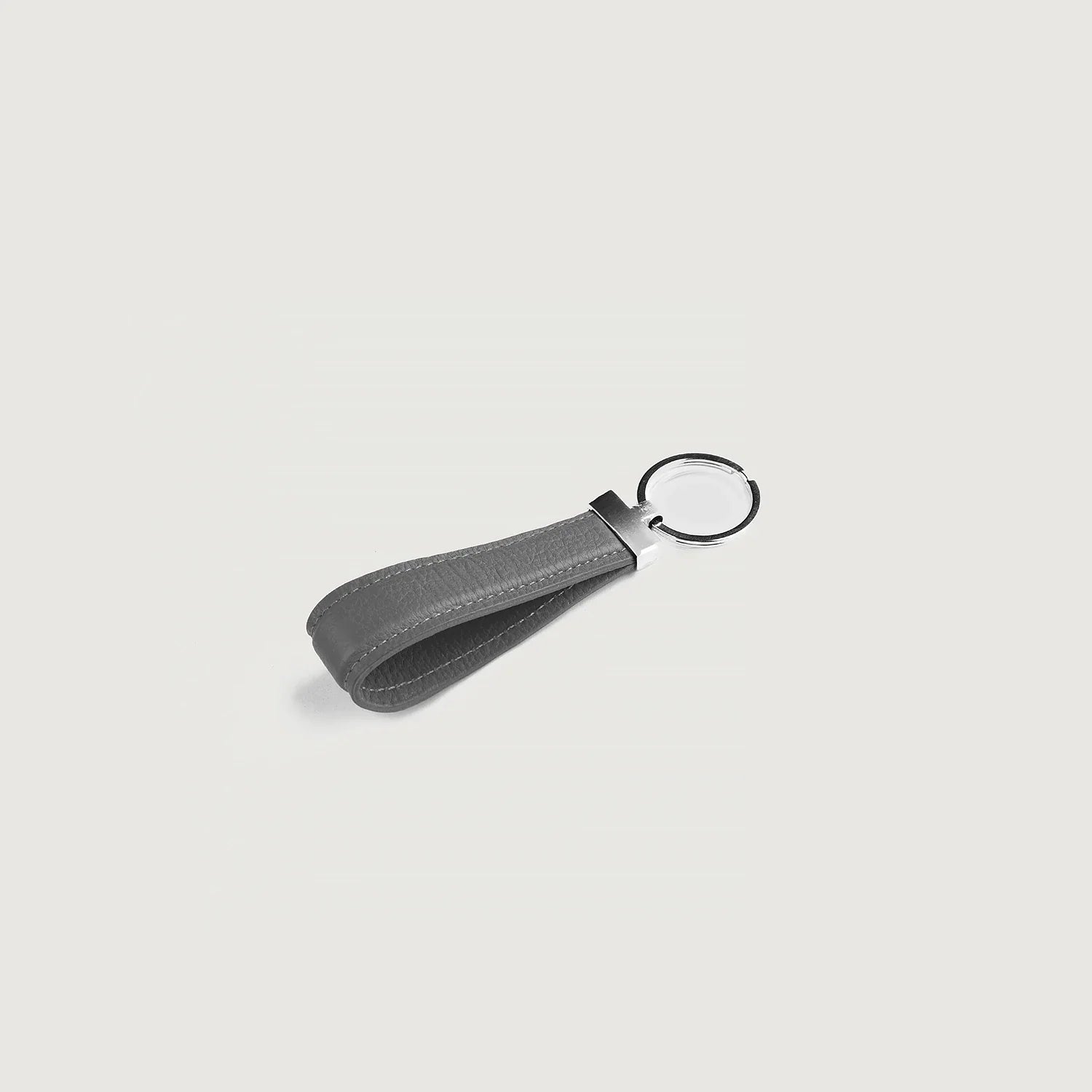 Elroy Grey Leather Keychain