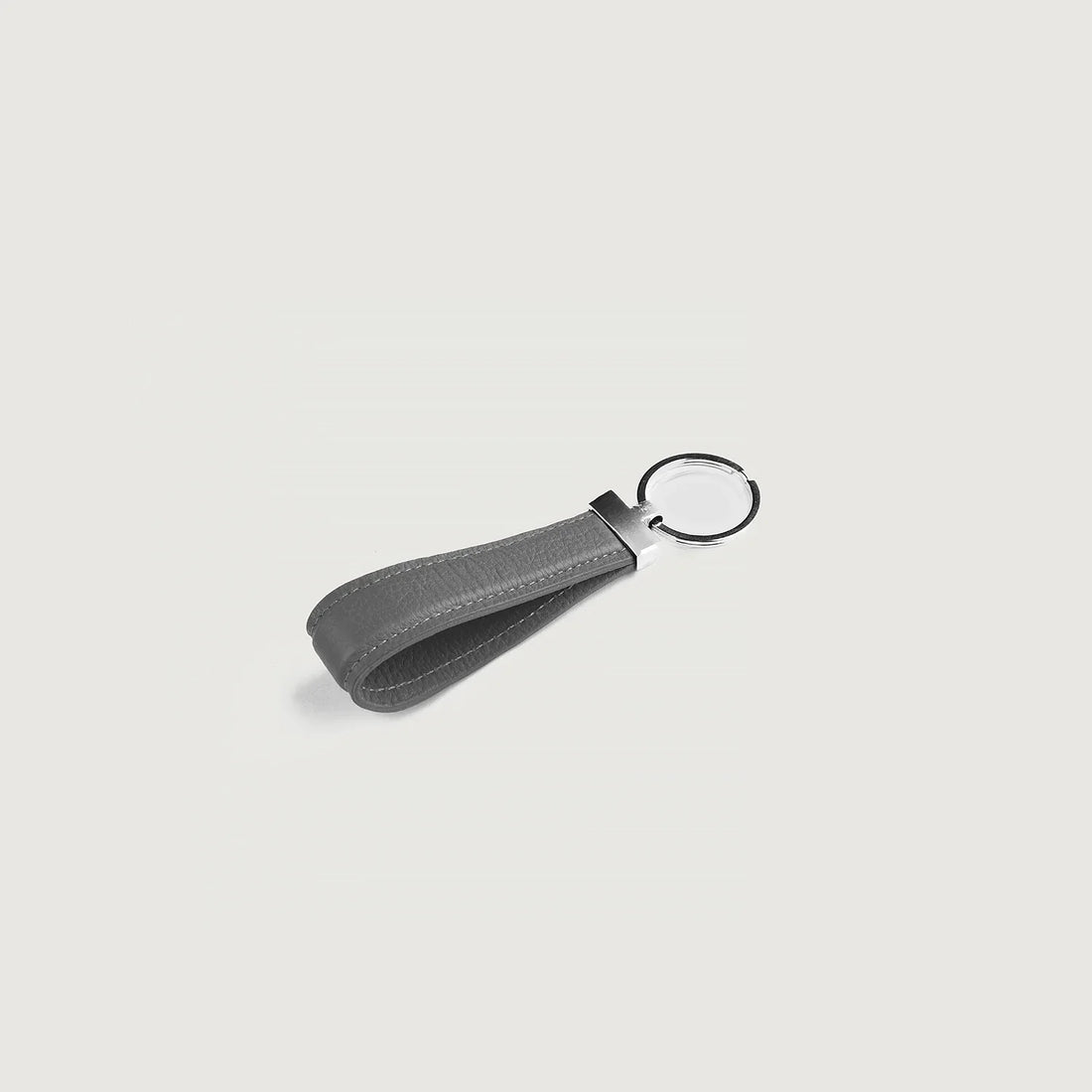 Elroy Grey Leather Keychain