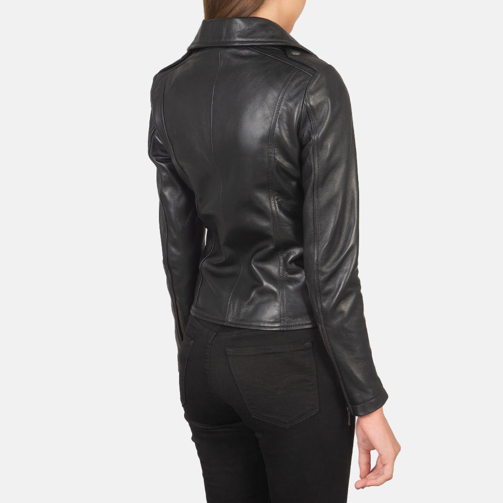 Flashback Black Leather Biker Jacket