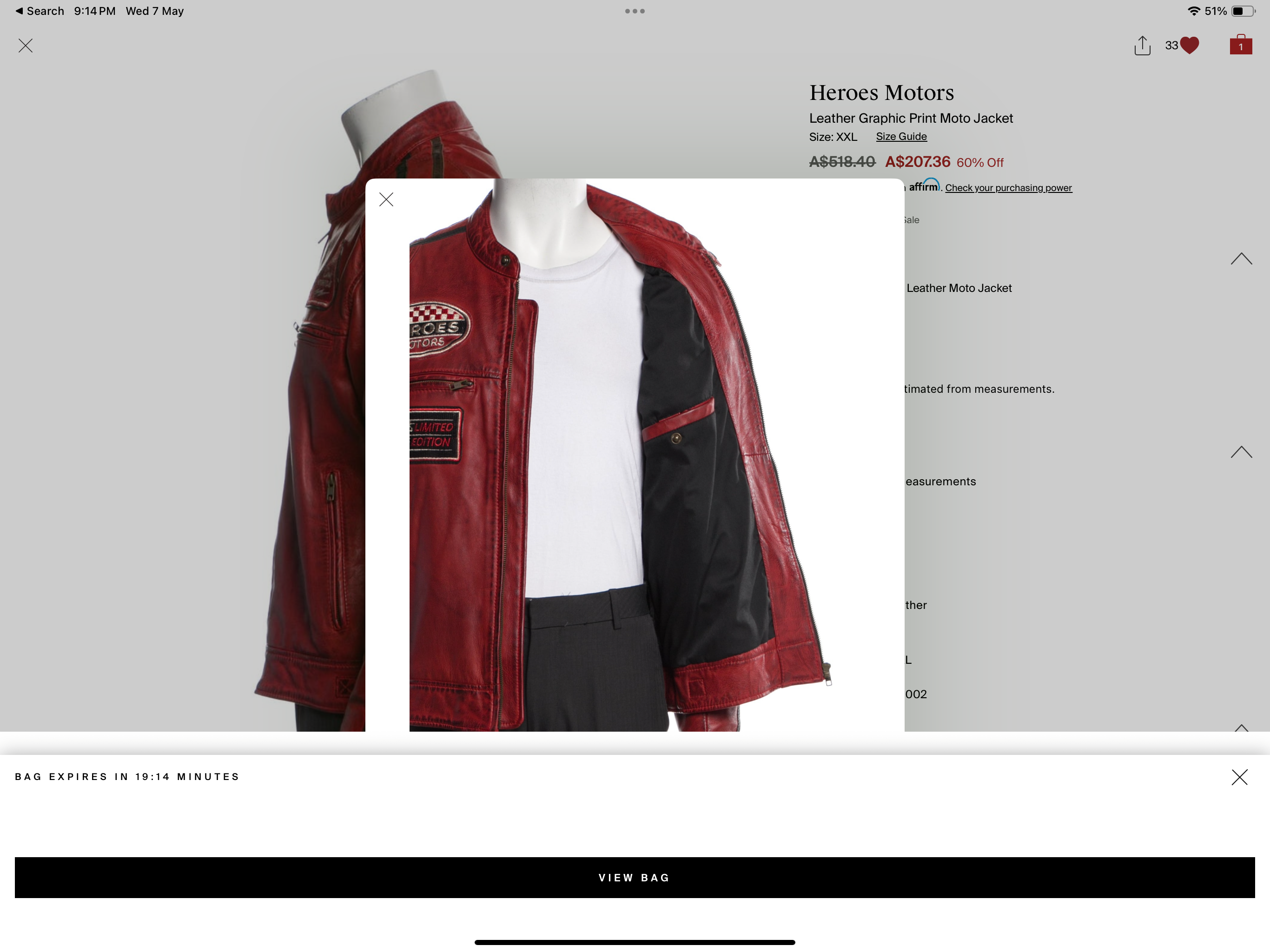 Custom Col Meffan Leather Jacket