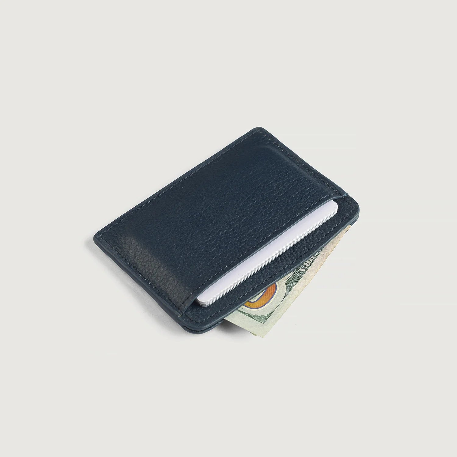 Karl Blue Leather Card Holder