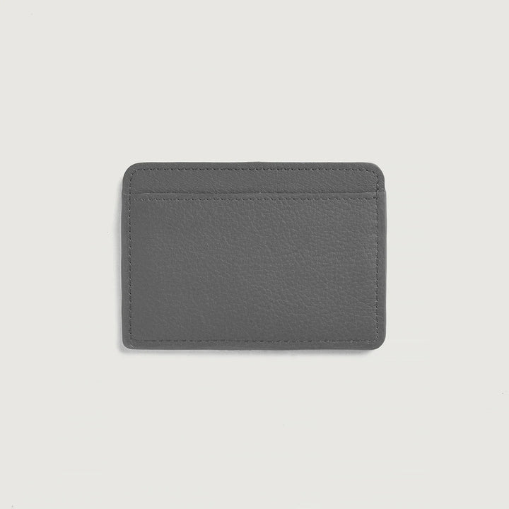 Karl Grey Leather Card Holder